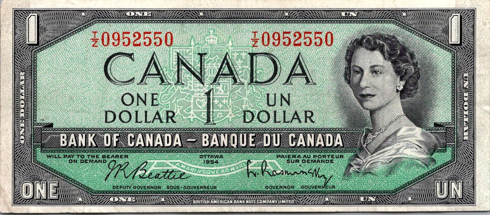 Canada 1 Dollar 1954 Pick# 75b XF