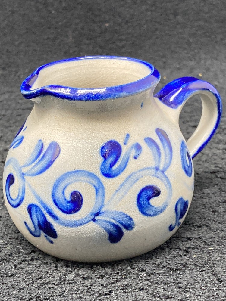 Little Blue Decorated German Creamer