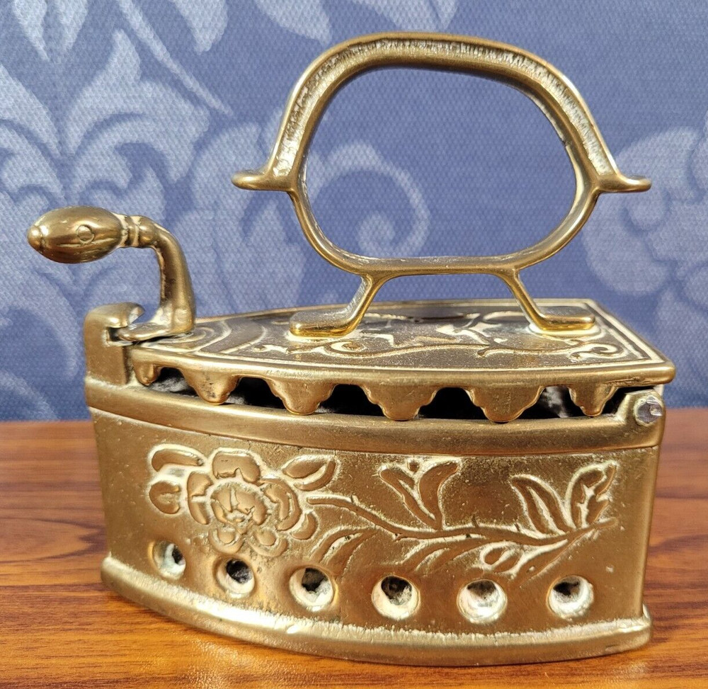 Antique (possibly Victorian) Brass Decorative Coal Iron