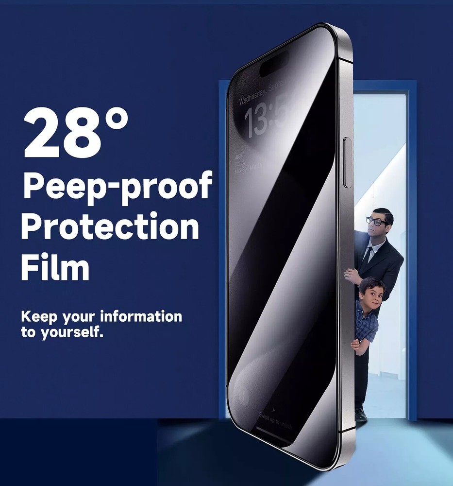 2x iPhone 16 Pro Max 15 14 13 12 11 Plus Privacy Tempered Magic Auto Alignment