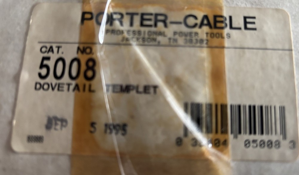 PORTER CABLE DOVETAIL TEMPLATE LG PROFESSIONAL,20” Box W/Instruct.Never set Up