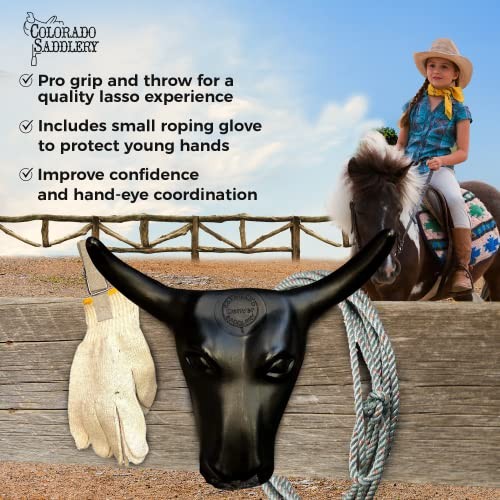 - Includes Lasso Rope, Roping Dummy Steer Head with Stakes, Junior Roping Kit