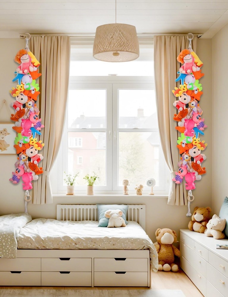 LSLYHTC 2Pcs Stuffed Animals Storage Chain, Hanging Animal