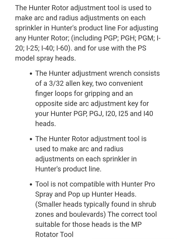 Hunter Brass Rotor Adjustment Key/Tool