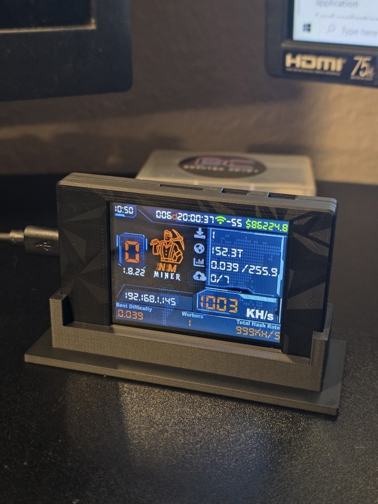 Solo Bitcoin Lottery Miner Stand!! | Fits ESP32 2.8” | Display Dock