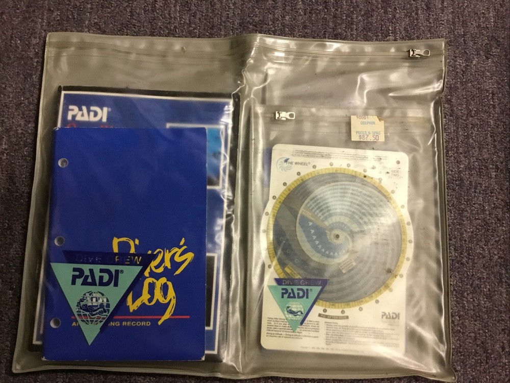 PADI DIver Manual, Wheel, Data Carrier, Log Pack 1990-93