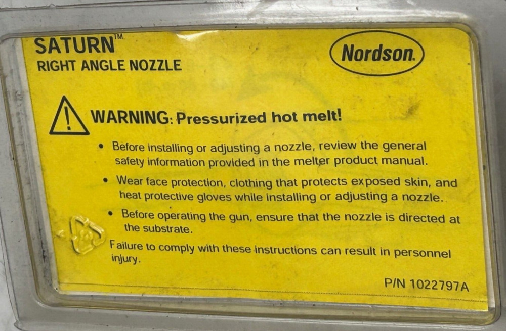 Nordson 1011020 SATURN RIGHT ANGLE NOZZLE New