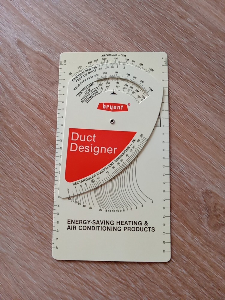 Vintage Bryant Duct Designer Slide Rule
