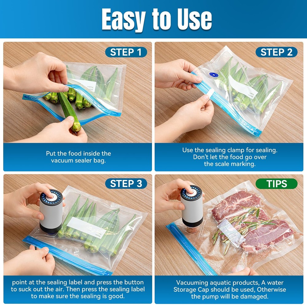 Billty Handheld Vacuum Sealer, 3rd Generation Large standard, White