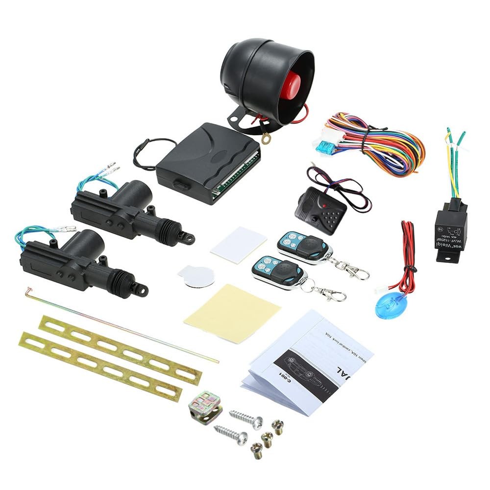 NEW Car Alarm System with 2 Door Remote Central Locking Kit Shock Sensor Immobi