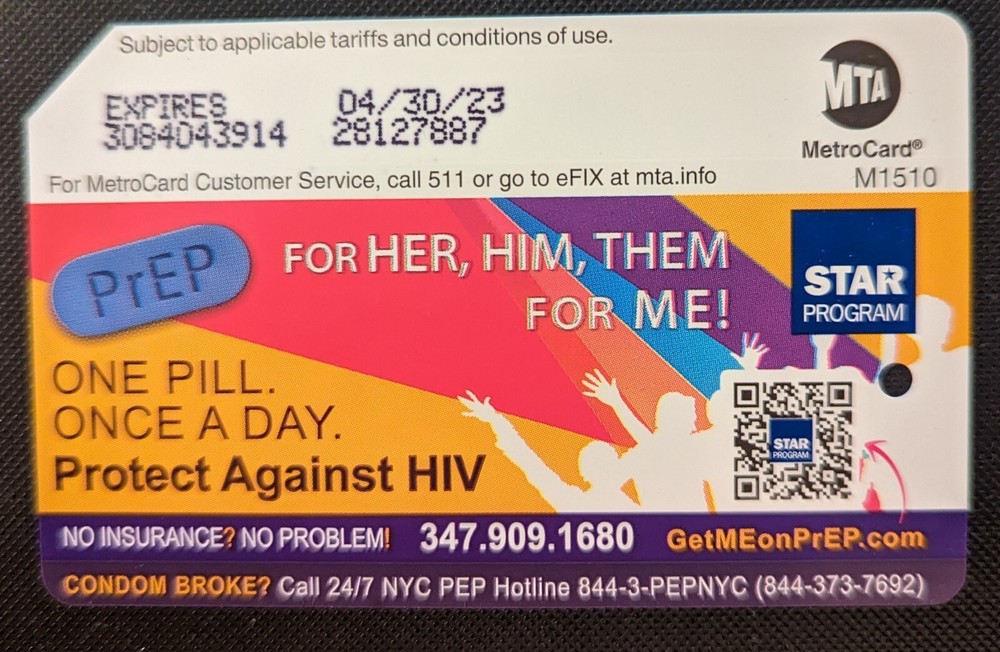 Prep, HIV Star Program, Metrocard, Expired, Mint