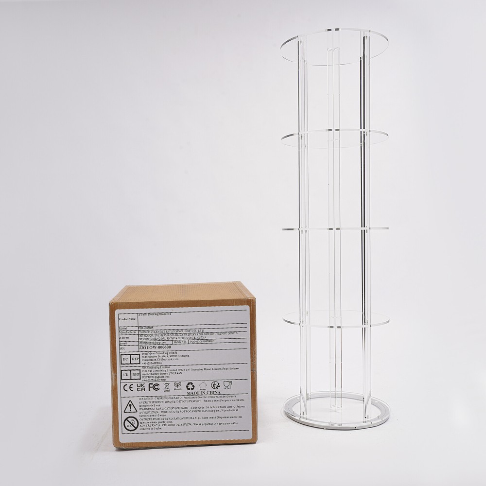 5-Tier Rotatable Acrylic Bookshelf – Stylish & Space-Saving Design