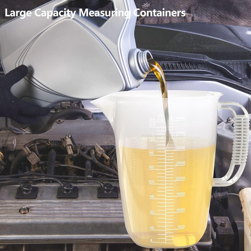 1 Gallon Measuring Pitcher-Convenient Conversion 1 Gallon, Translucent