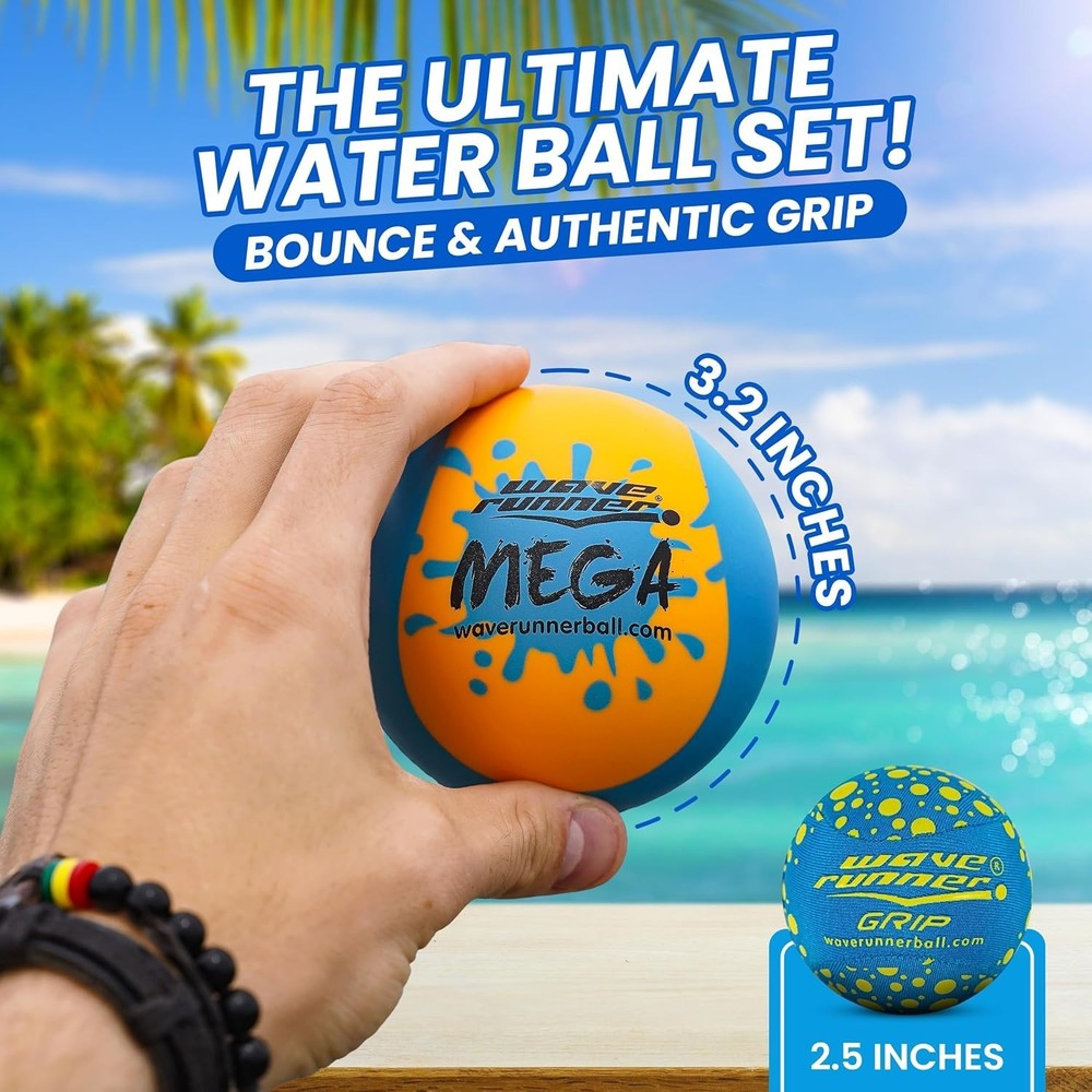 Wave Runner 2-Pack Soft Foam Water Bouncing Grip Balls for Endless Summer Fun