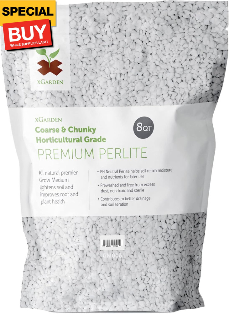 8 Quarts Horticultural Grade Premium Perlite - Coarse and Chunky