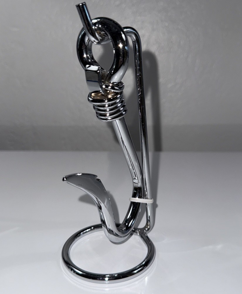 Hand Made Solid Steel Fishook Bottle Opener Stand Rare READ Description
