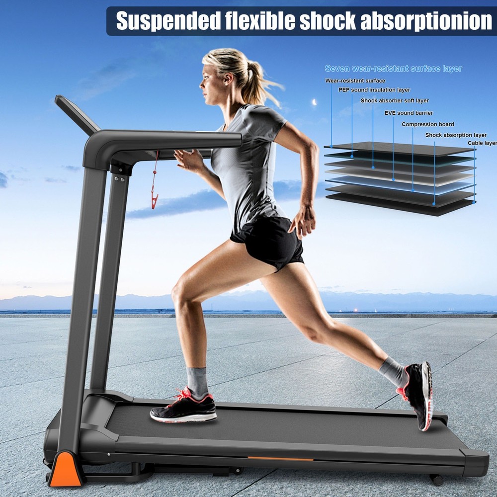 3.5 HP Folding Treadmill 330 lb Space-Saving Foldable Design for Apartments