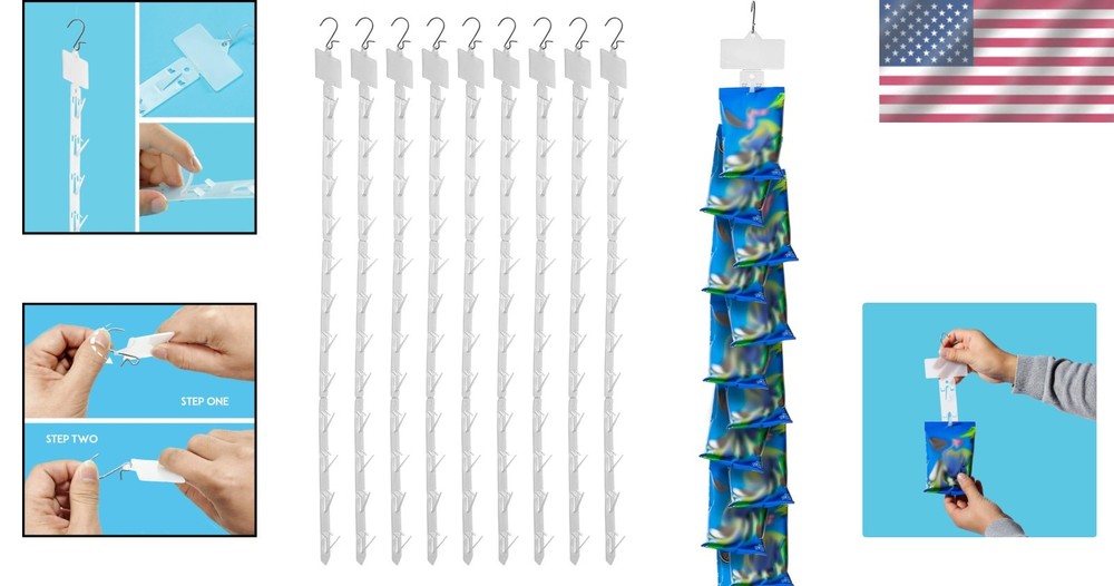 10-Piece Retail Display Strips with Hooks for Organized Merchandise Presentation