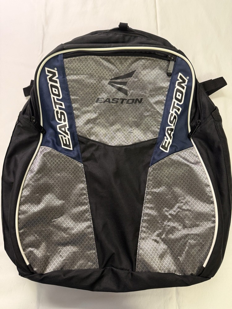 Pre-owned Good Condition Easton Baseball Backpack Black & Reflective Silver
