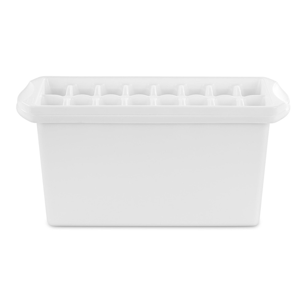 (3 pack) Sterilite Ice Cube Bin, Narrow Design, Space-efficient, BPA-Free, White