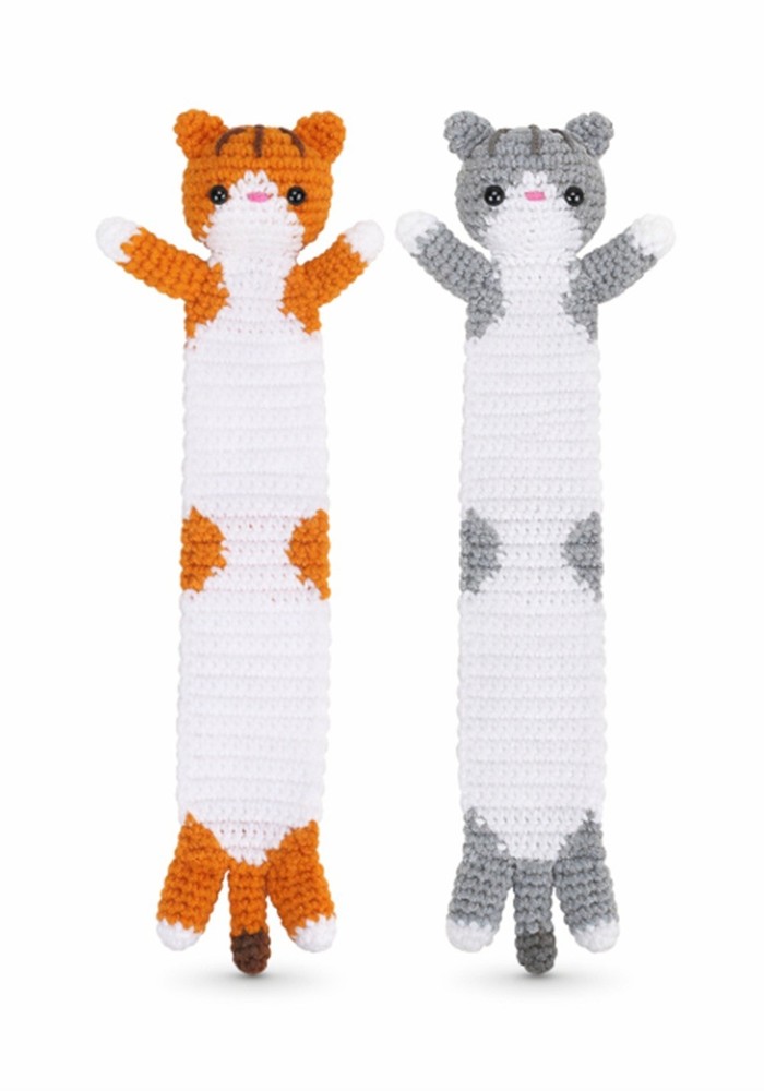 Cat Crochet Bookmark Kit 2 Pack for Beginners DIY Set with Video Tutorial