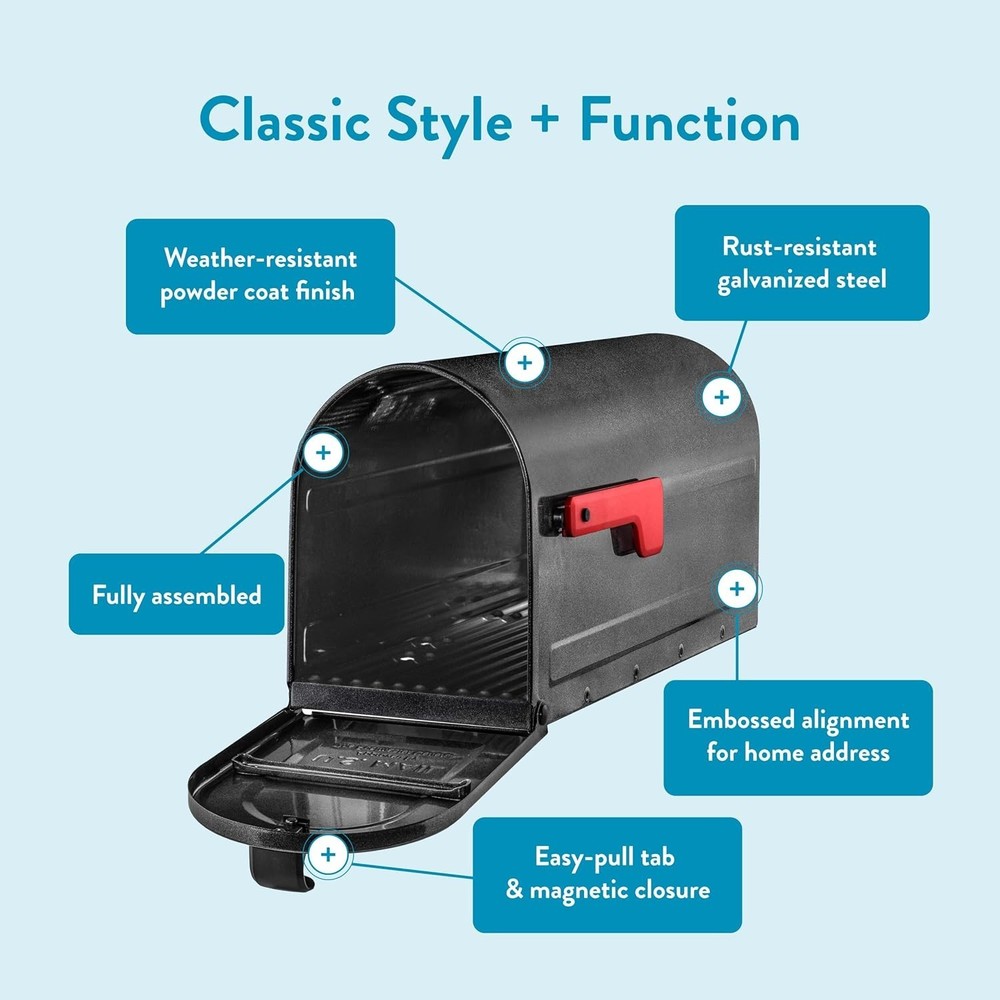 Galvanized Steel Post Mount Mailbox