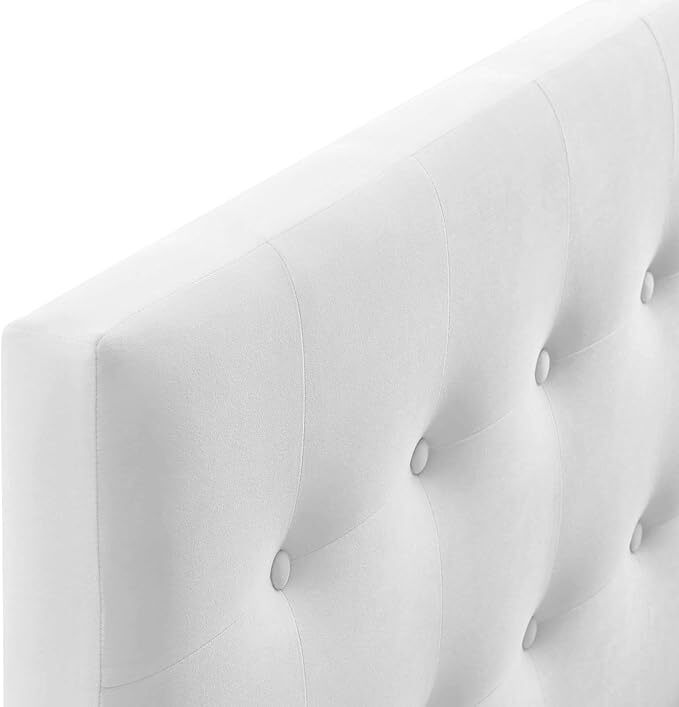 Modway Emily Queen Biscuit Tufted Performance Velvet Headboard, White