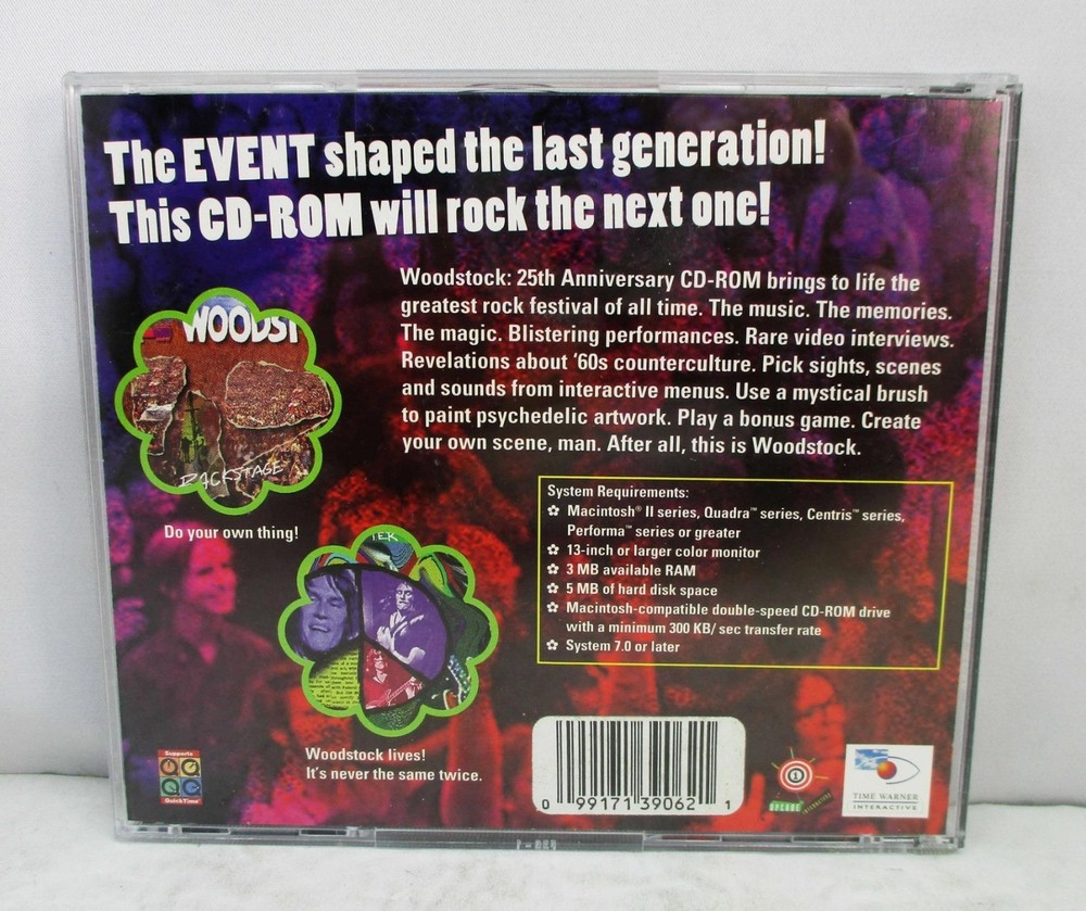 1994 Woodstock: 25th Anniversary Interactive CD-ROM Macintosh - Tested & Working