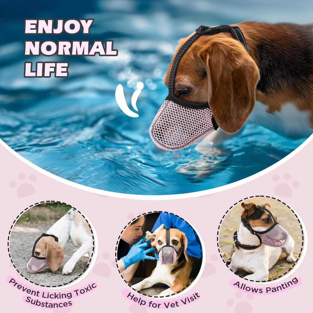 Dog Muzzle,Mesh Soft Muzzle for Small Medium Large Sized Dogs, Breathable Ref...