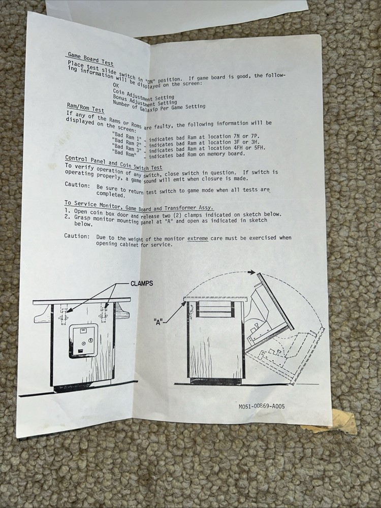 Midway GALAXIAN Cocktail arcade schematic Manual Logic Board Plot