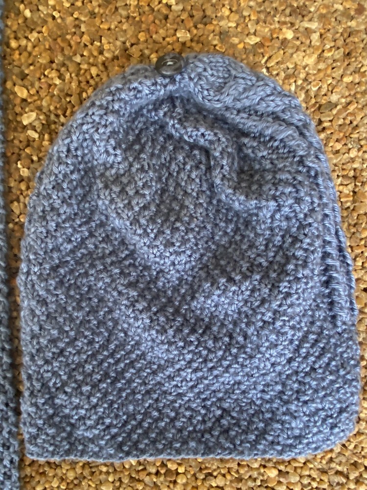 Handmade Hat & Scarf set -- Blue