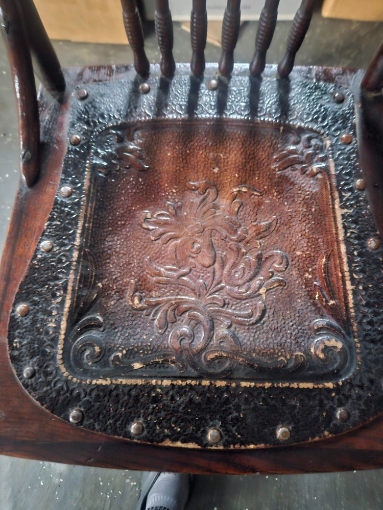 Antique Chair with tooled Leather