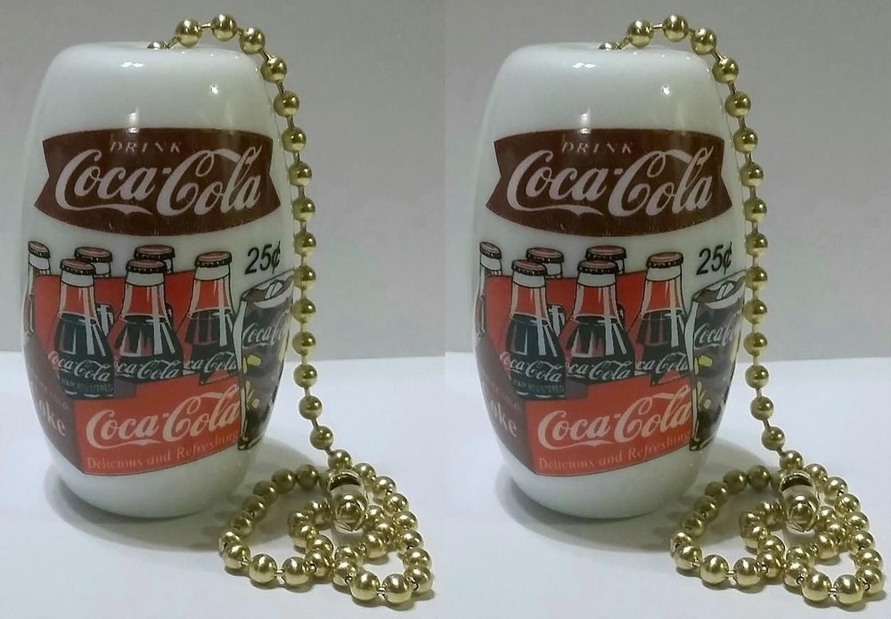 Set of 2 Coke Fishtail 6 Pack Ceiling Light / Fan Pulls