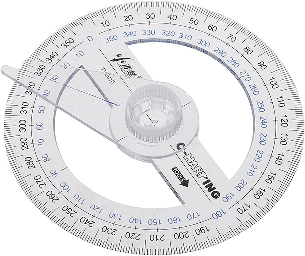 360° Protractor Pack of 2 Protactors Plastic Protractor Math Protractors Clear P