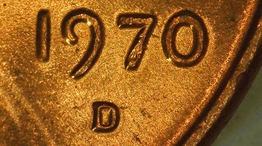 1970 D Lincoln Cent BU Red- Spike Head- Unlisted