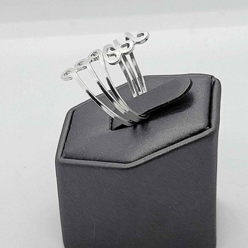 Triple Curls Wrap Silver Ring - 9