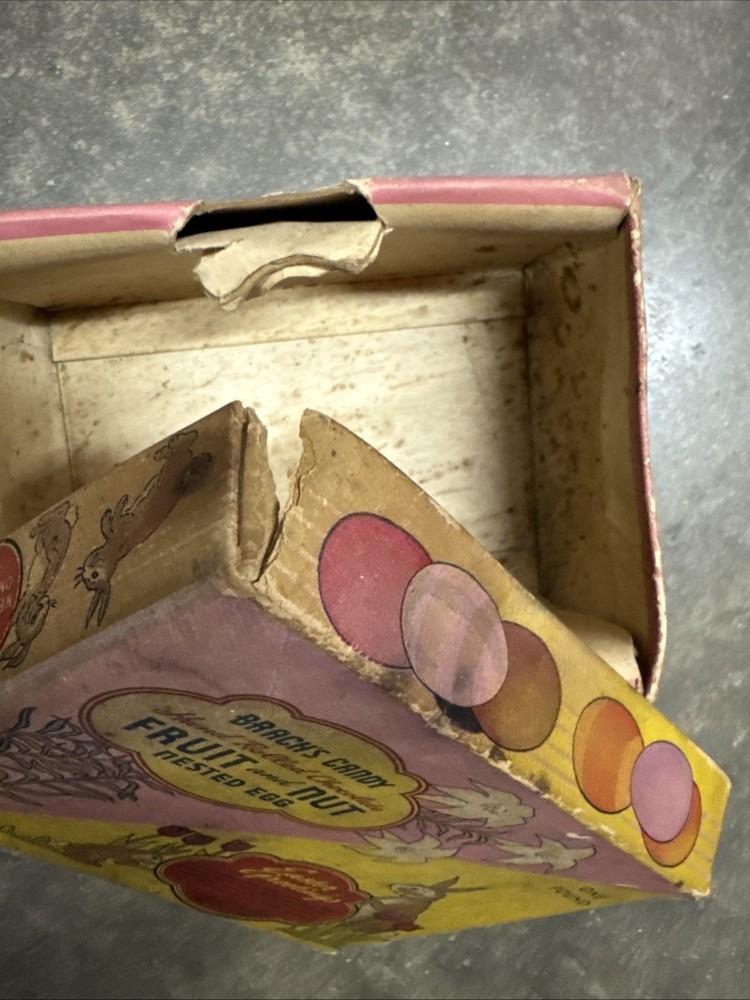 Brachs Advertising Candy Chocolate Fruit Nut Nested Egg Easter Bunnies 1950s Box