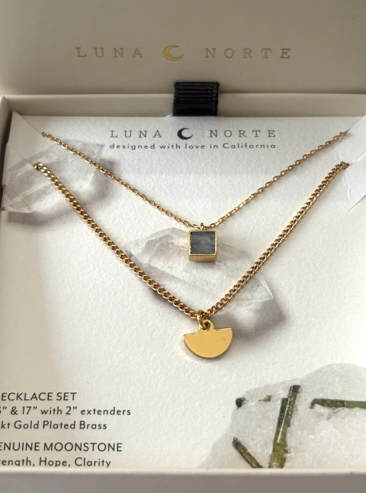 Squared Away Necklace Set- Moonstone
