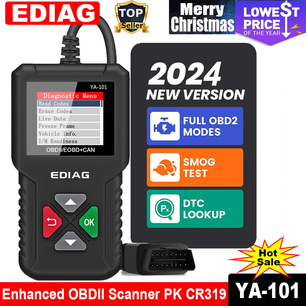 2024 Auto OBD2 Scanner Car Check Engine Fault Code Reader OBDII Diagnostic Tool