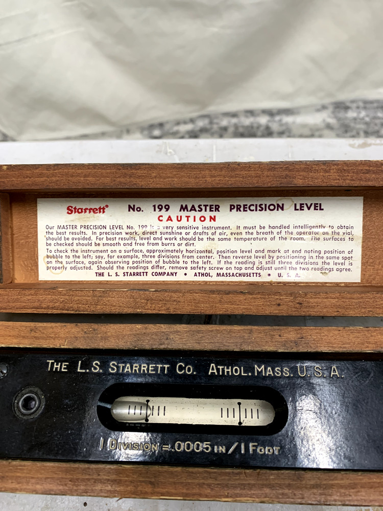STARRETT 199 MASTER PRECISION LEVEL 0.0005" / 12 "