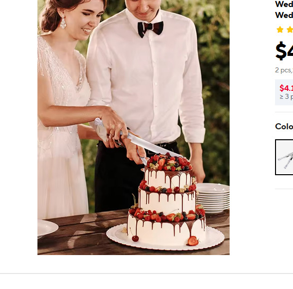 Wedding Cake Knife & Server Set 2-Piece – White Acrylic Handle Party Cutting Set