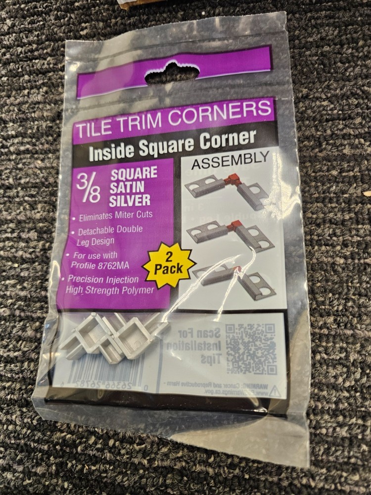 (QTY 20) Tim Master IC8762MA2 90° Inside Square Corner 3/8" Satin Silver