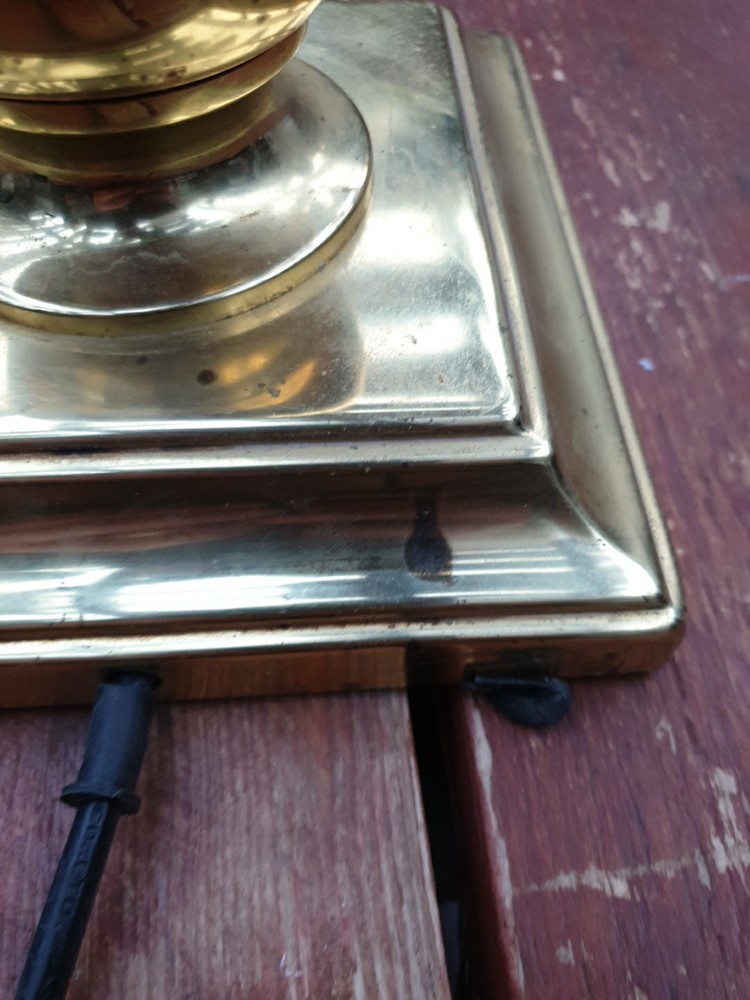 Single Column Table Lamp Brass And Glass Combination