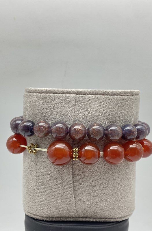 Quartz 2PC Beaded Bracelet Bundle 58.1g