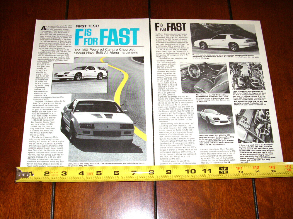 1986 CAMARO IROC-Z  ORIGINAL ARTICLE