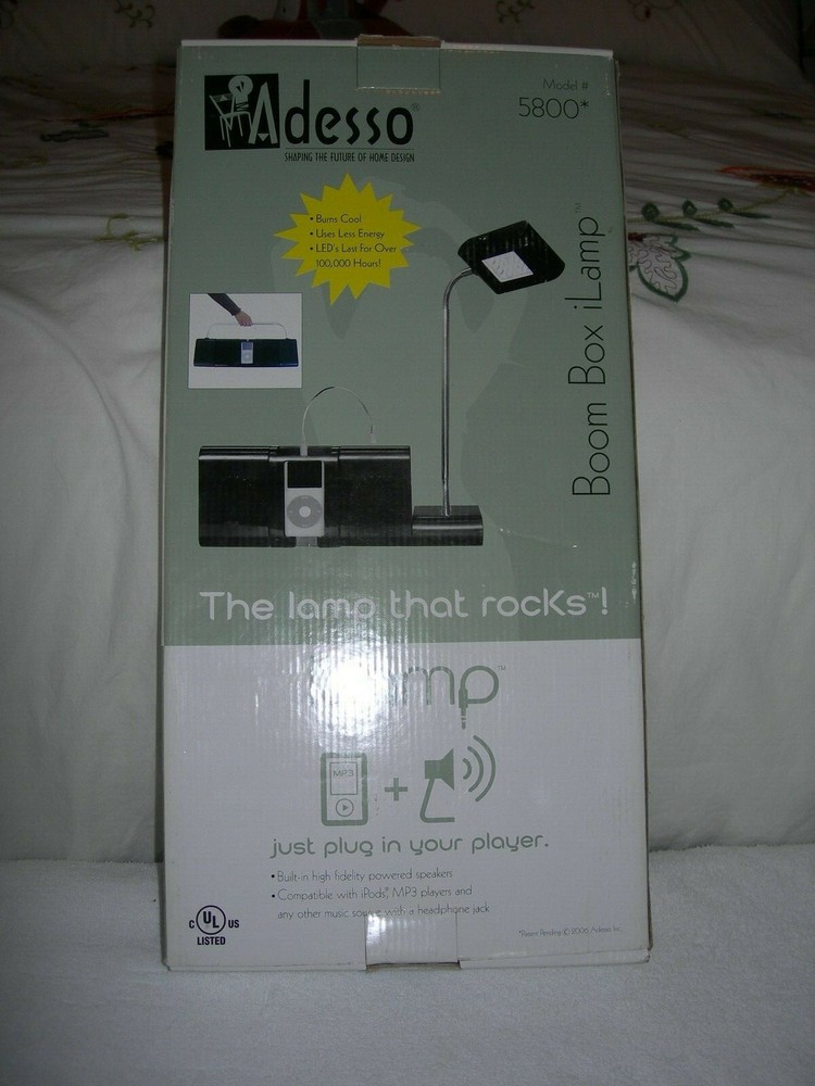 Adesso boom Box iLamp Model 5800 White New