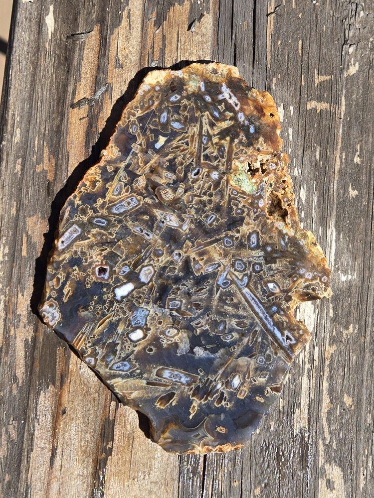 Turkish Stick Agate Slab Slice Lapidary Unique Ankara Turkey