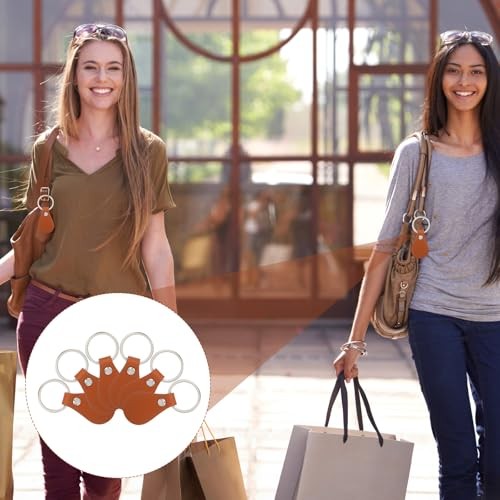 50 Pcs Leather Key Fob Kit, Rectangular Leather Keychain Blanks with Keyrings