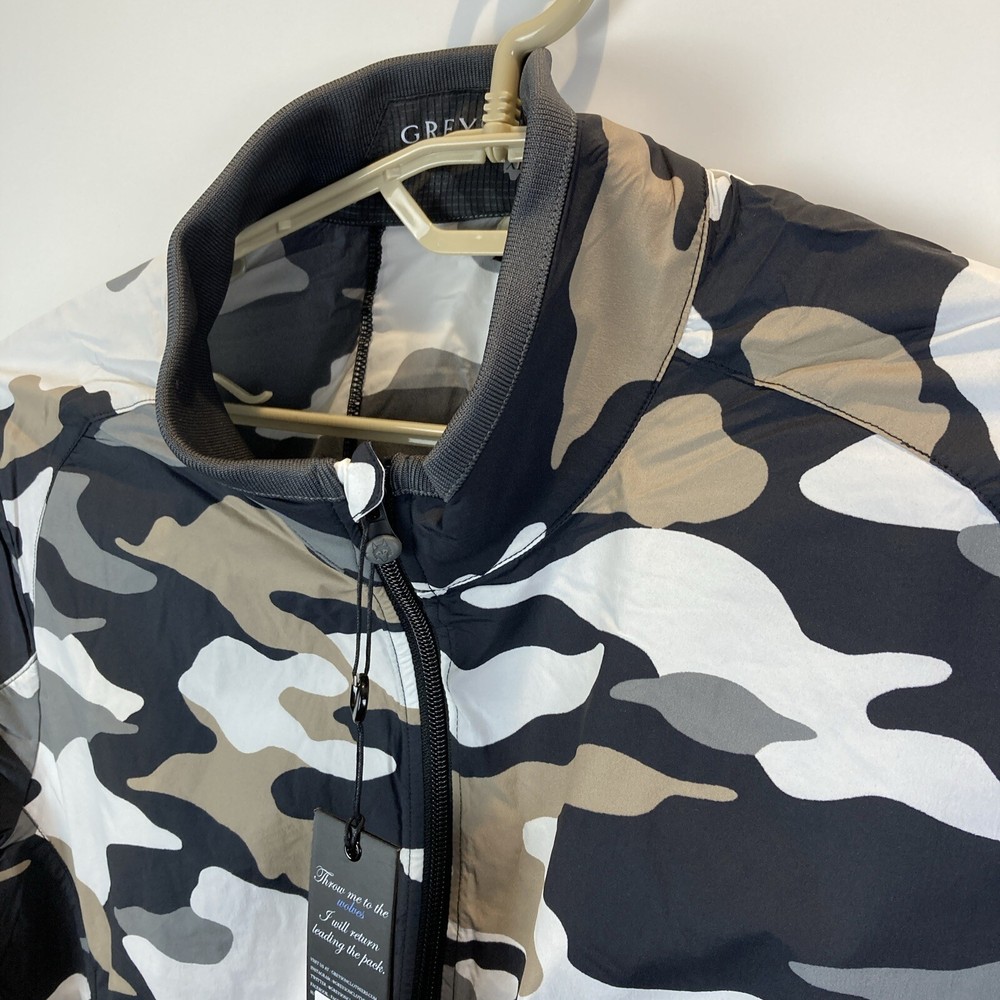 Greyson Golf Medium Camo Trailwolf Light Windbreaker Jacket Zip Windproof Shell