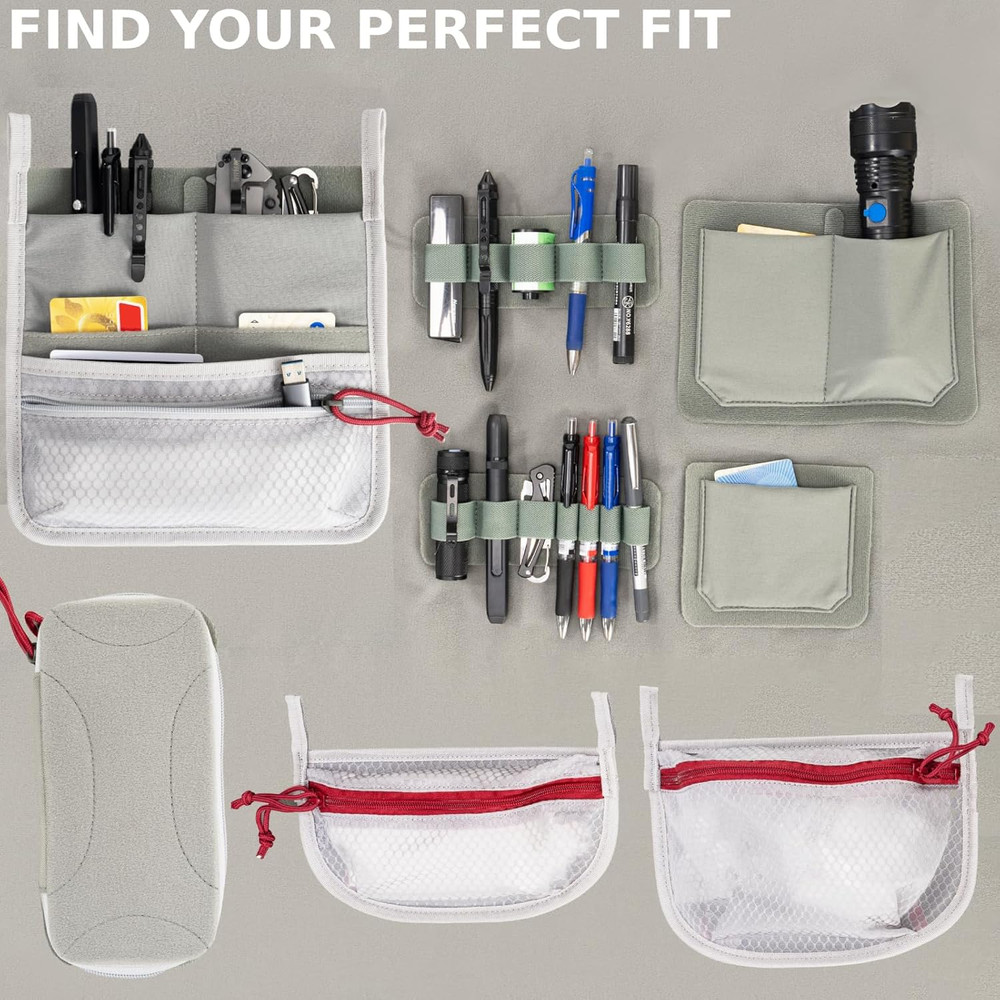 Modular Kit Organizer Panel for Tools & Pens, EDC Hook and Loop Attachment for M